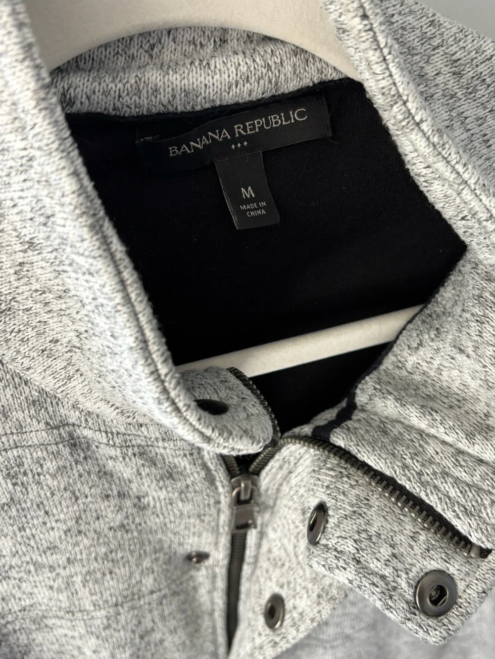 Banana Republic Men’s Gray Knit Field Jacket Sweater